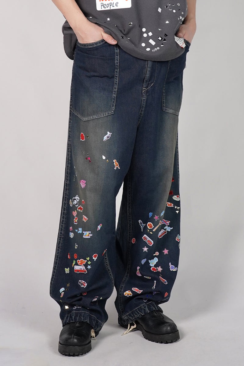 Maison MIHARA YASUHIRO(メゾン ミハラヤスヒロ) BAKER JEANS w STICKER ベイカーデニムパンツ ウィズ ステッカー J16PT124