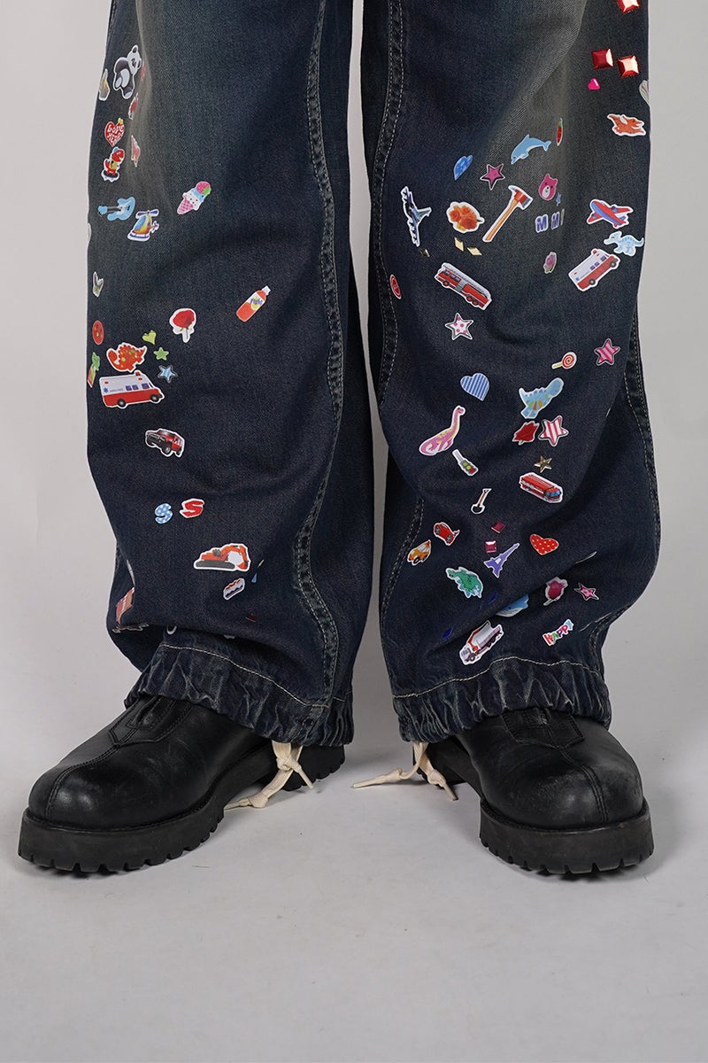 Maison MIHARA YASUHIRO(メゾン ミハラヤスヒロ) BAKER JEANS w STICKER ベイカーデニムパンツ ウィズ ステッカー J16PT124