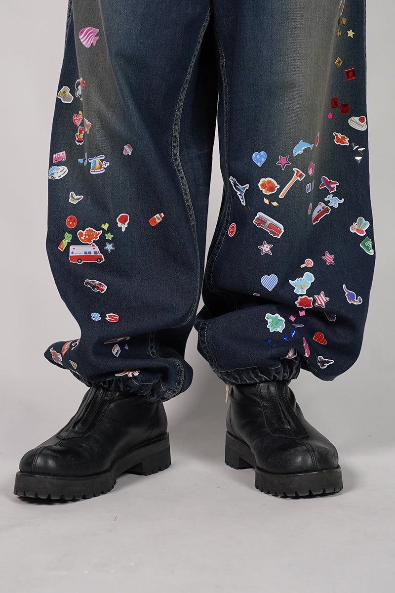 Maison MIHARA YASUHIRO(メゾン ミハラヤスヒロ) BAKER JEANS w STICKER ベイカーデニムパンツ ウィズ ステッカー J16PT124