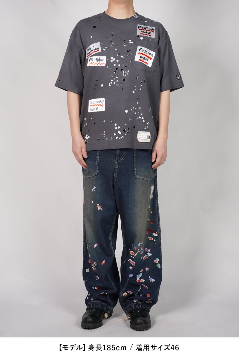 Maison MIHARA YASUHIRO(メゾン ミハラヤスヒロ) BAKER JEANS w STICKER ベイカーデニムパンツ ウィズ ステッカー J16PT124