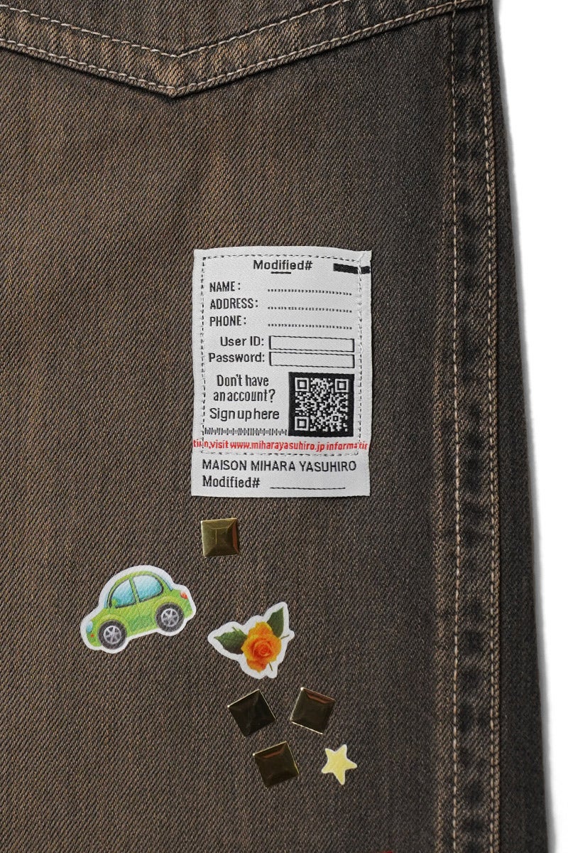 Maison MIHARA YASUHIRO(メゾン ミハラヤスヒロ) BAKER JEANS w STICKER ベイカーデニムパンツ ウィズ ステッカー J16PT124