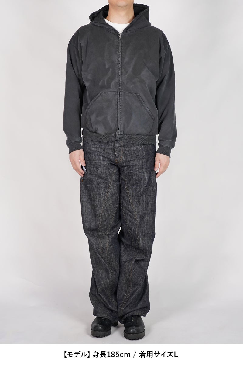 New Manual(ニューマニュアル) VINTAGE WASHED ZIP HOODIE ビンテージウォッシュドジップフーディー 2026SS-CS2-YT