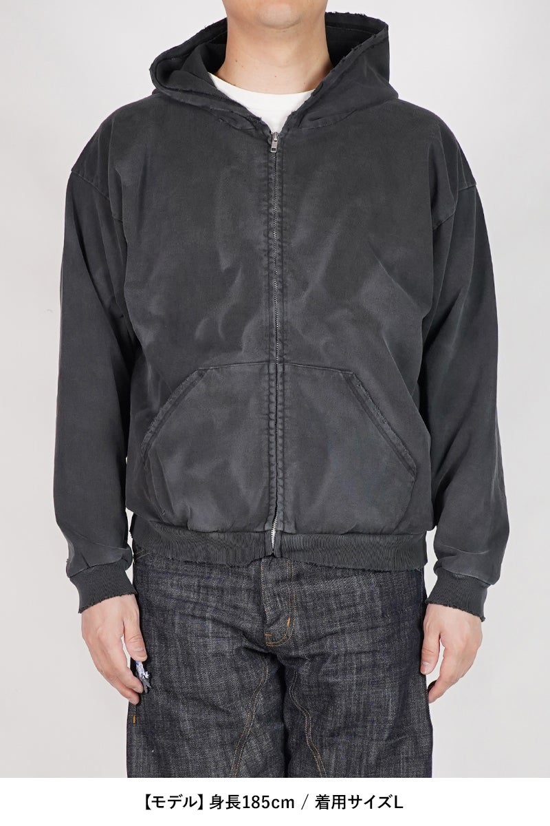 New Manual(ニューマニュアル) VINTAGE WASHED ZIP HOODIE ビンテージウォッシュドジップフーディー 2026SS-CS2-YT