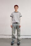 NVRFRGT(ネバーフォーゲット) PANELLED HALF SLEEVE RINGER T-SHIRT パネルドハーフスリーブリンガーTシャツ NF261T01