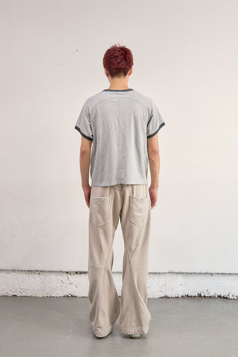 NVRFRGT(ネバーフォーゲット) PANELLED HALF SLEEVE RINGER T-SHIRT パネルドハーフスリーブリンガーTシャツ NF261T01