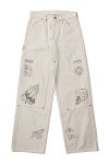 SUGARHILL(シュガーヒル) TATTOO FLASH PRINT MODERN DENIM DOUBLE KNEE CUT タトゥーフラッシュプリントモダンデニムダブルニーカットパンツ 26440417