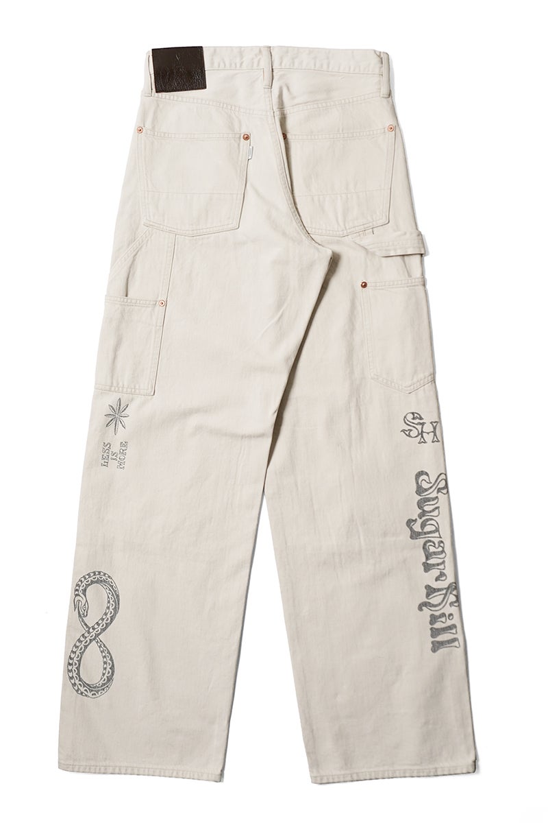 タトゥー フラッシュ プリント モダン デニム ダブルニーカット サイズ30 SUGARHILL(シュガーヒル) | SUGARHILL(シュガーヒル) TATTOO FLASH