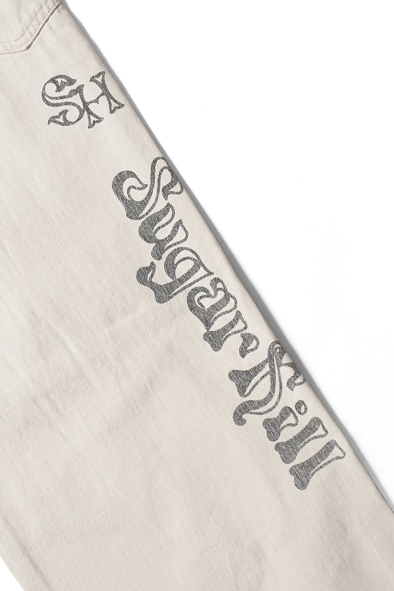 SUGARHILL(シュガーヒル) TATTOO FLASH PRINT MODERN DENIM DOUBLE KNEE CUT タトゥーフラッシュプリントモダンデニムダブルニーカットパンツ 26440417