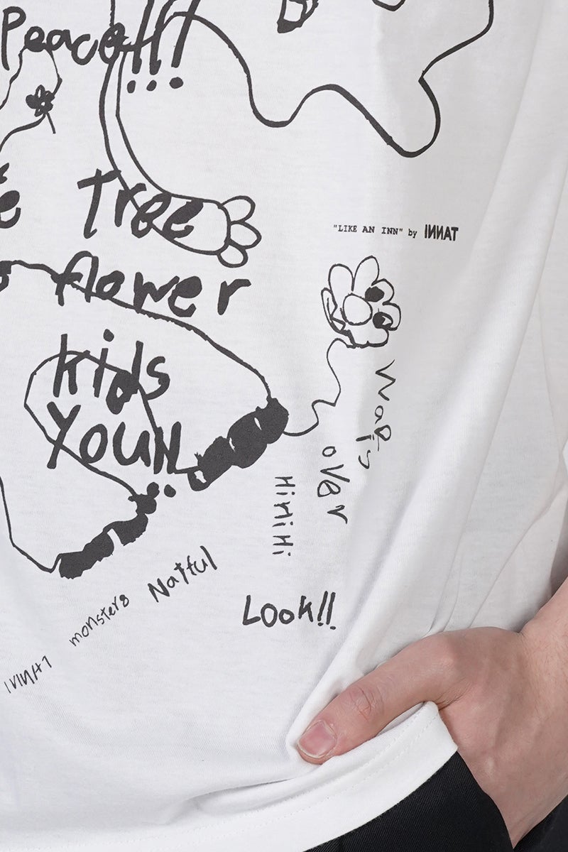 INNAT(インアット) RAKUGAKI SS TEE 落書き半袖Tシャツ INNAT09-C05