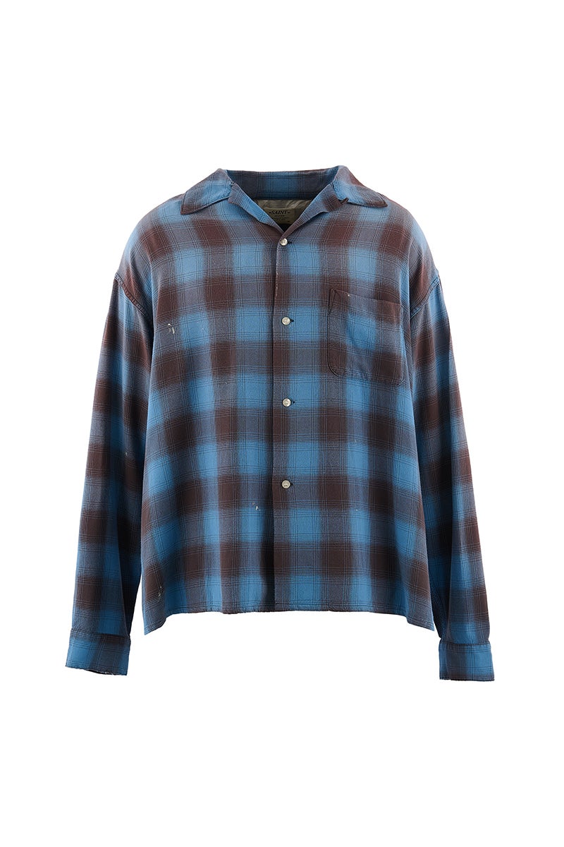 SAINT Mxxxxxx(セントマイケル) SM-MK8-0000-044 / RAYON SHIRT / CHECK BLUE レーヨンチェックシャツ