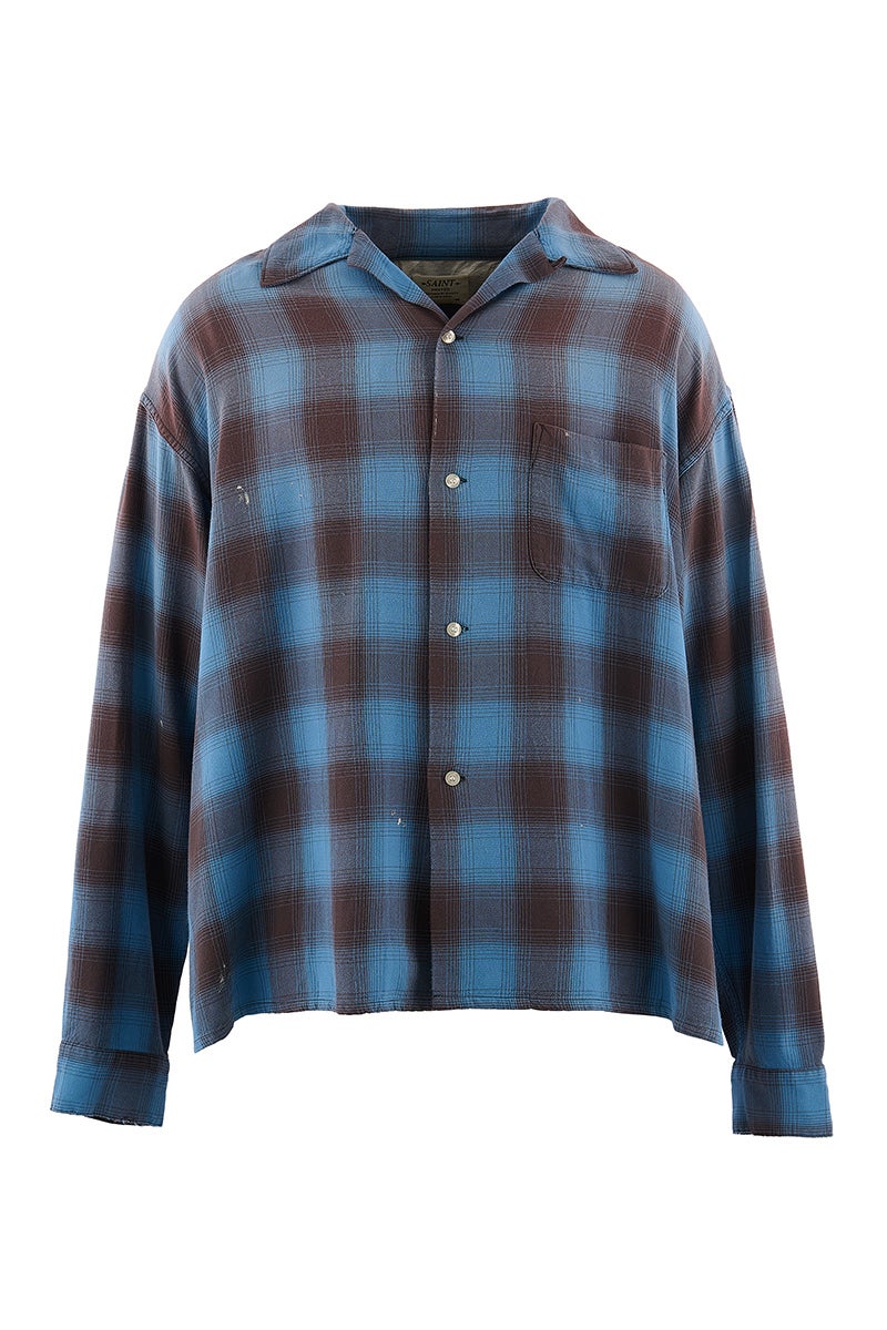 SAINT Mxxxxxx(セントマイケル) SM-MK8-0000-044 / RAYON SHIRT / CHECK BLUE レーヨンチェックシャツ
