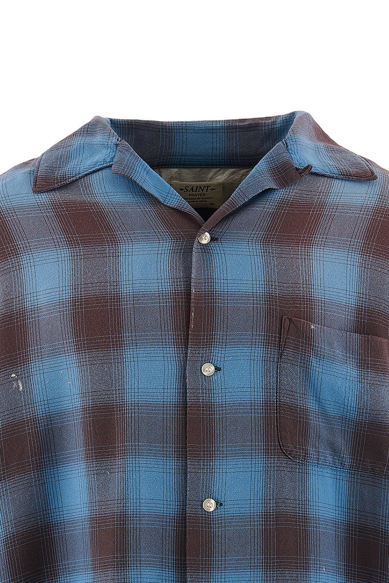 SAINT Mxxxxxx(セントマイケル) SM-MK8-0000-044 / RAYON SHIRT / CHECK BLUE レーヨンチェックシャツ