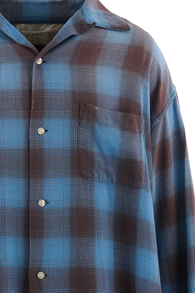 SAINT Mxxxxxx(セントマイケル) SM-MK8-0000-044 / RAYON SHIRT / CHECK BLUE レーヨンチェックシャツ