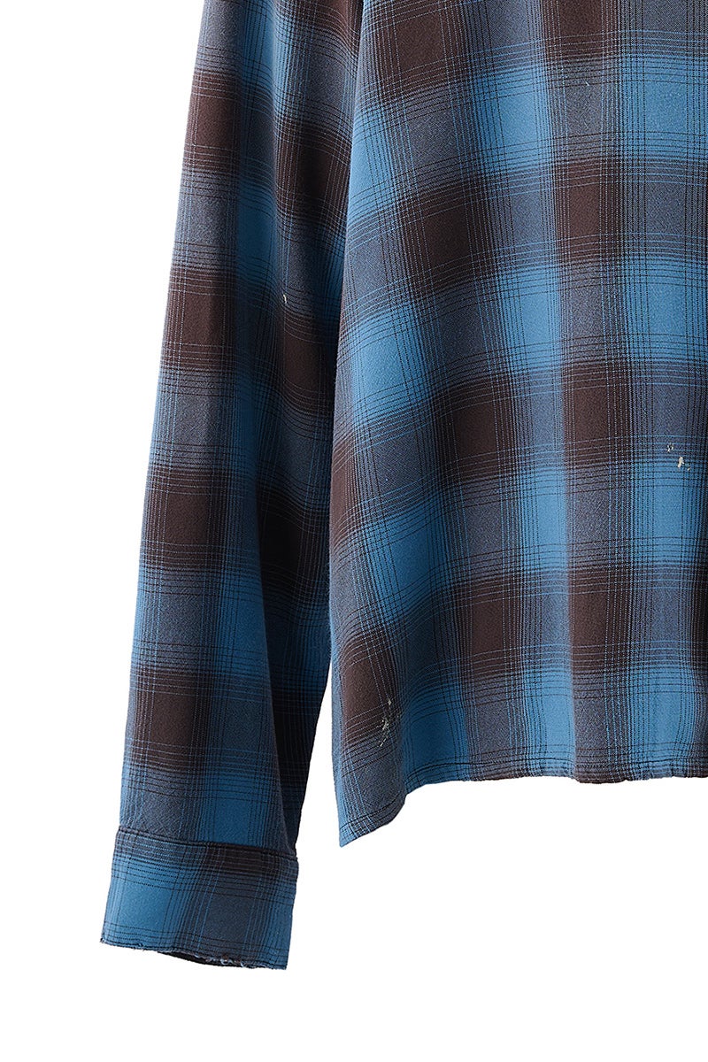 SAINT Mxxxxxx(セントマイケル) SM-MK8-0000-044 / RAYON SHIRT / CHECK BLUE レーヨンチェックシャツ