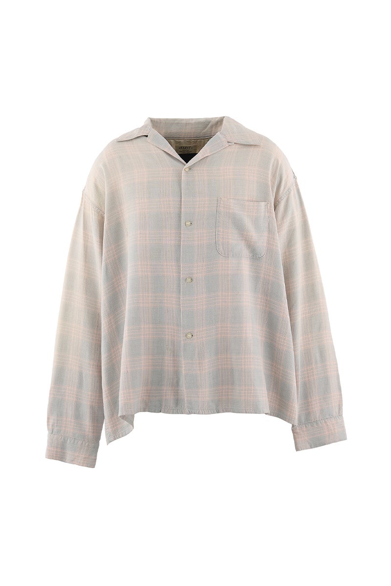 SAINT Mxxxxxx(セントマイケル) SM-MK8-0000-046 / RAYON SHIRT / CHECK SKY BLUE レーヨンチェックシャツ