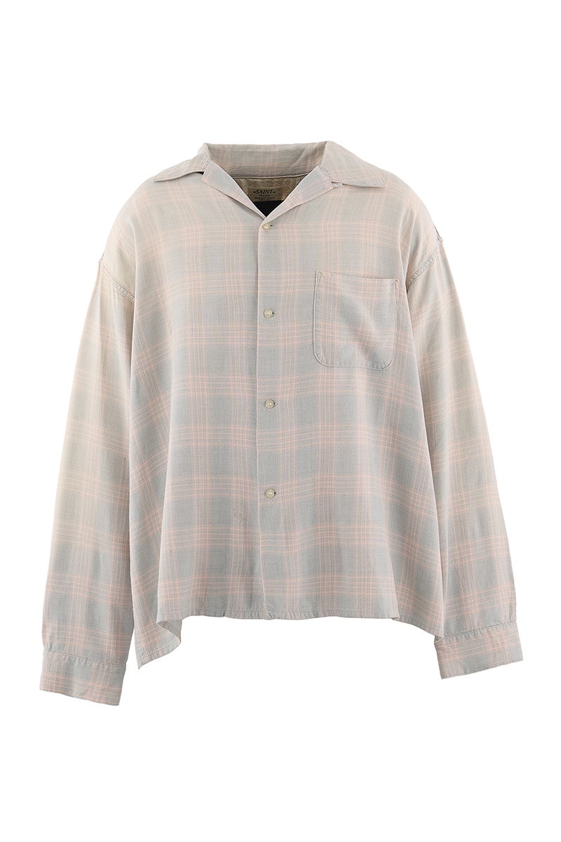 SAINT Mxxxxxx(セントマイケル) SM-MK8-0000-046 / RAYON SHIRT / CHECK SKY BLUE レーヨンチェックシャツ