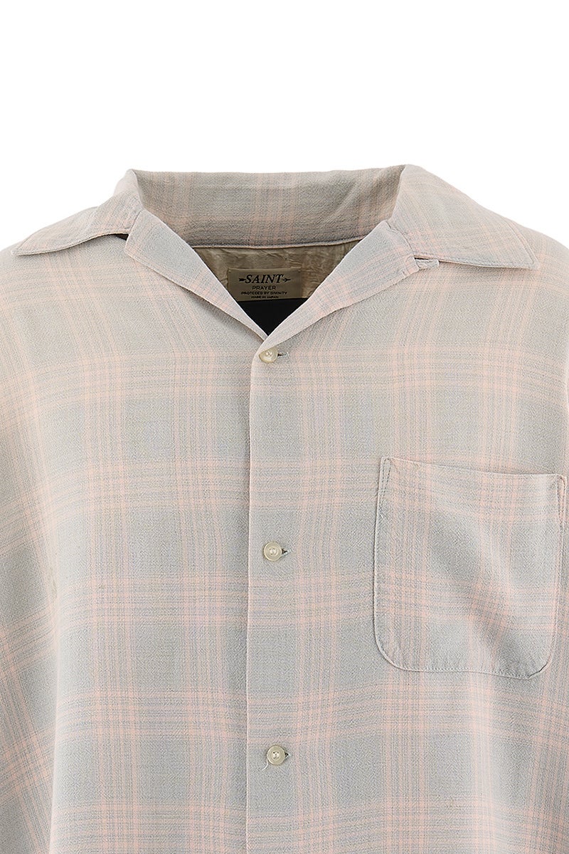 SAINT Mxxxxxx(セントマイケル) SM-MK8-0000-046 / RAYON SHIRT / CHECK SKY BLUE レーヨンチェックシャツ