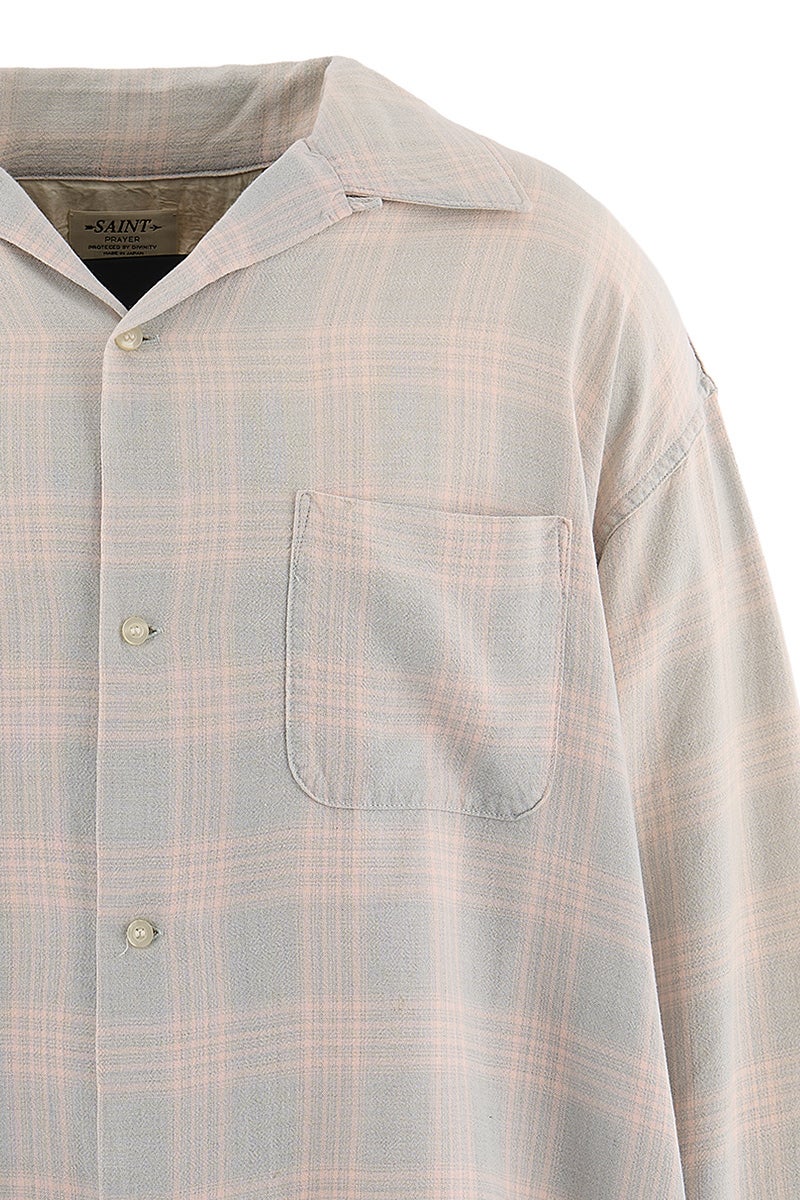 SAINT Mxxxxxx(セントマイケル) SM-MK8-0000-046 / RAYON SHIRT / CHECK SKY BLUE レーヨンチェックシャツ