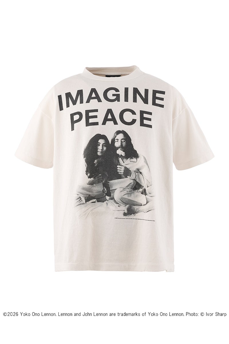 SAINT Mxxxxxx(セントマイケル) SM-MK8-0000-C27 / JL_SS T-SHIRT / IMAGINE PEACE / WHT ジョンレノン半袖Tシャツ イマジン