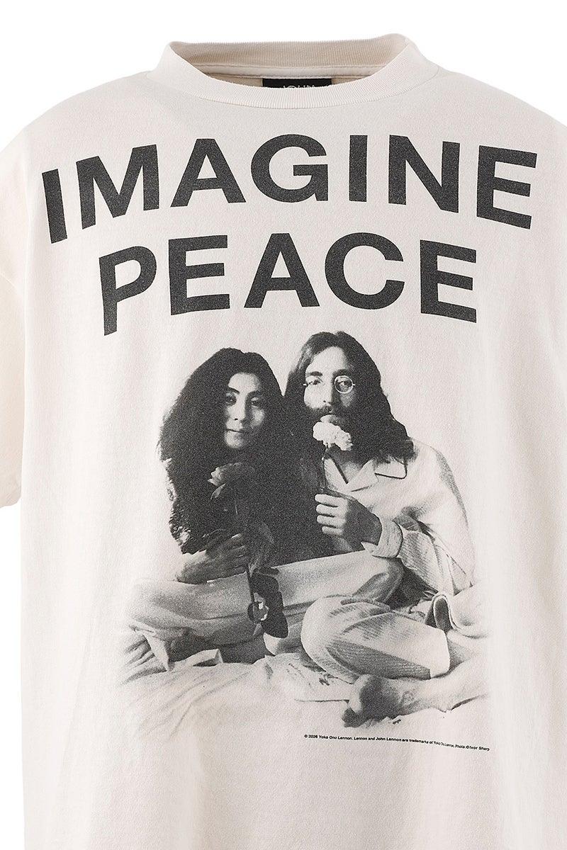 SAINT Mxxxxxx(セントマイケル) SM-MK8-0000-C27 / JL_SS T-SHIRT / IMAGINE PEACE / WHT ジョンレノン半袖Tシャツ イマジン