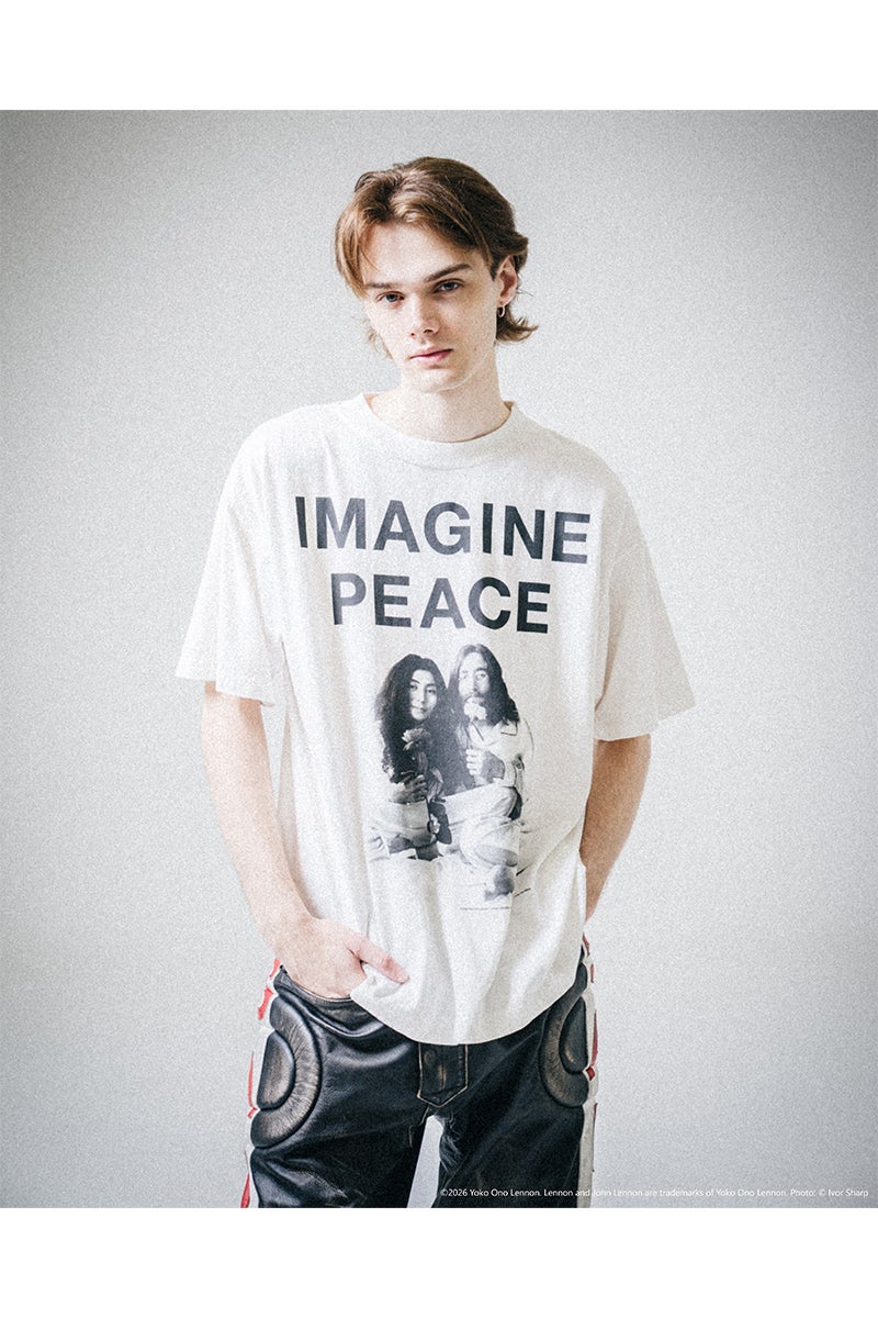 SAINT Mxxxxxx(セントマイケル) SM-MK8-0000-C27 / JL_SS T-SHIRT / IMAGINE PEACE / WHT ジョンレノン半袖Tシャツ イマジン