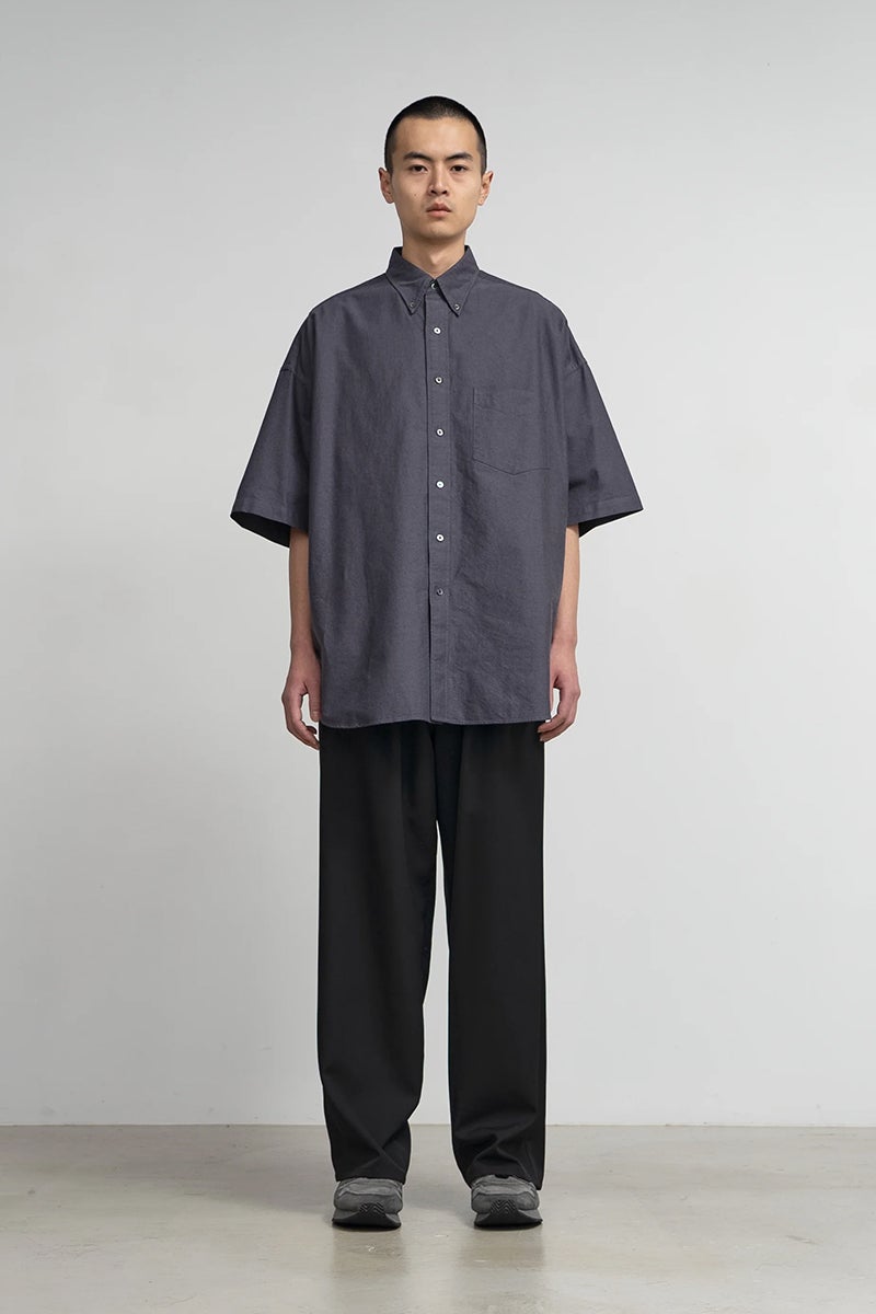 Graphpaper(グラフペーパー) Oxford S/S Oversized B.D Shirt オックスフォード半袖オーバーサイズボタンダウンシャツ GM261-50025B