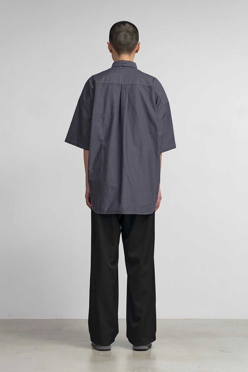Graphpaper(グラフペーパー) Oxford S/S Oversized B.D Shirt オックスフォード半袖オーバーサイズボタンダウンシャツ GM261-50025B