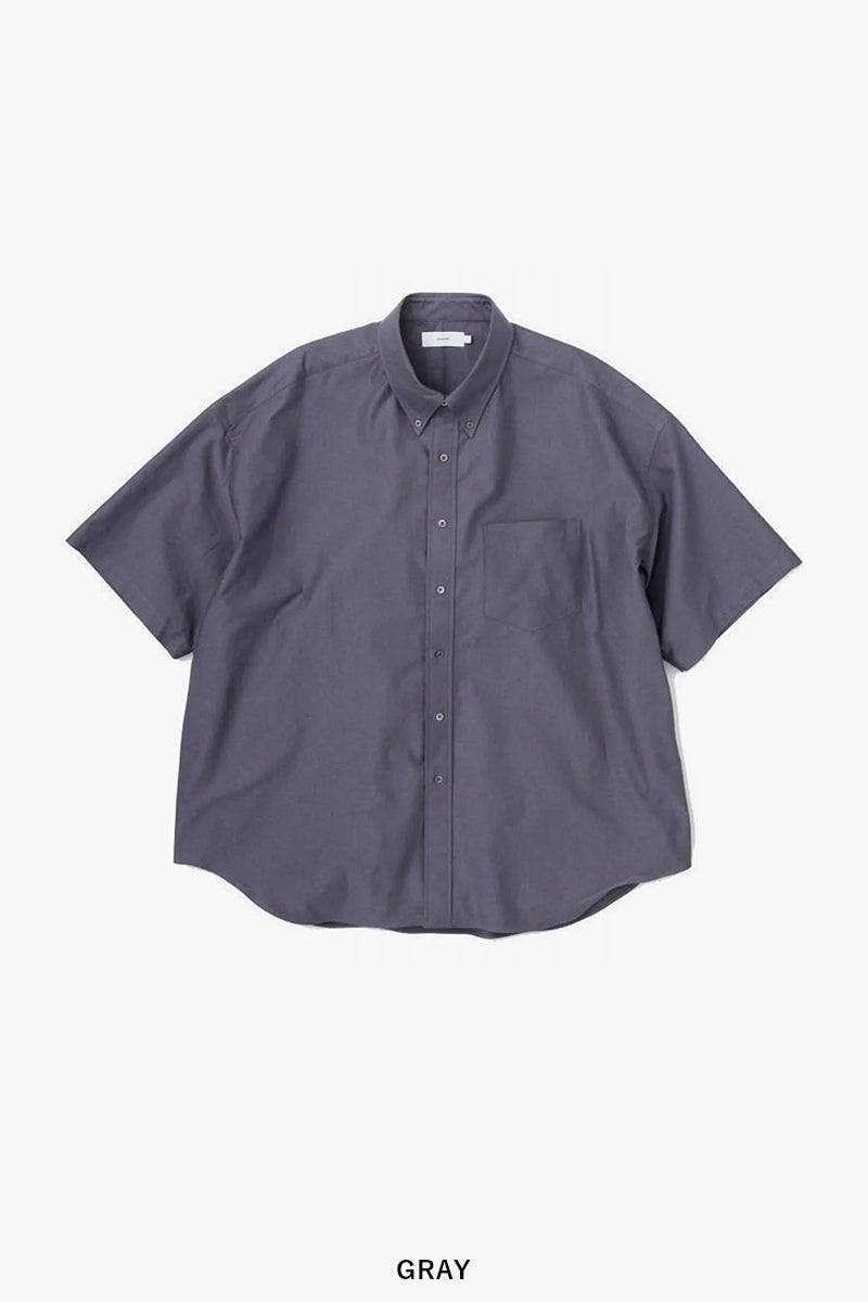 Graphpaper(グラフペーパー) Oxford S/S Oversized B.D Shirt オックスフォード半袖オーバーサイズボタンダウンシャツ GM261-50025B