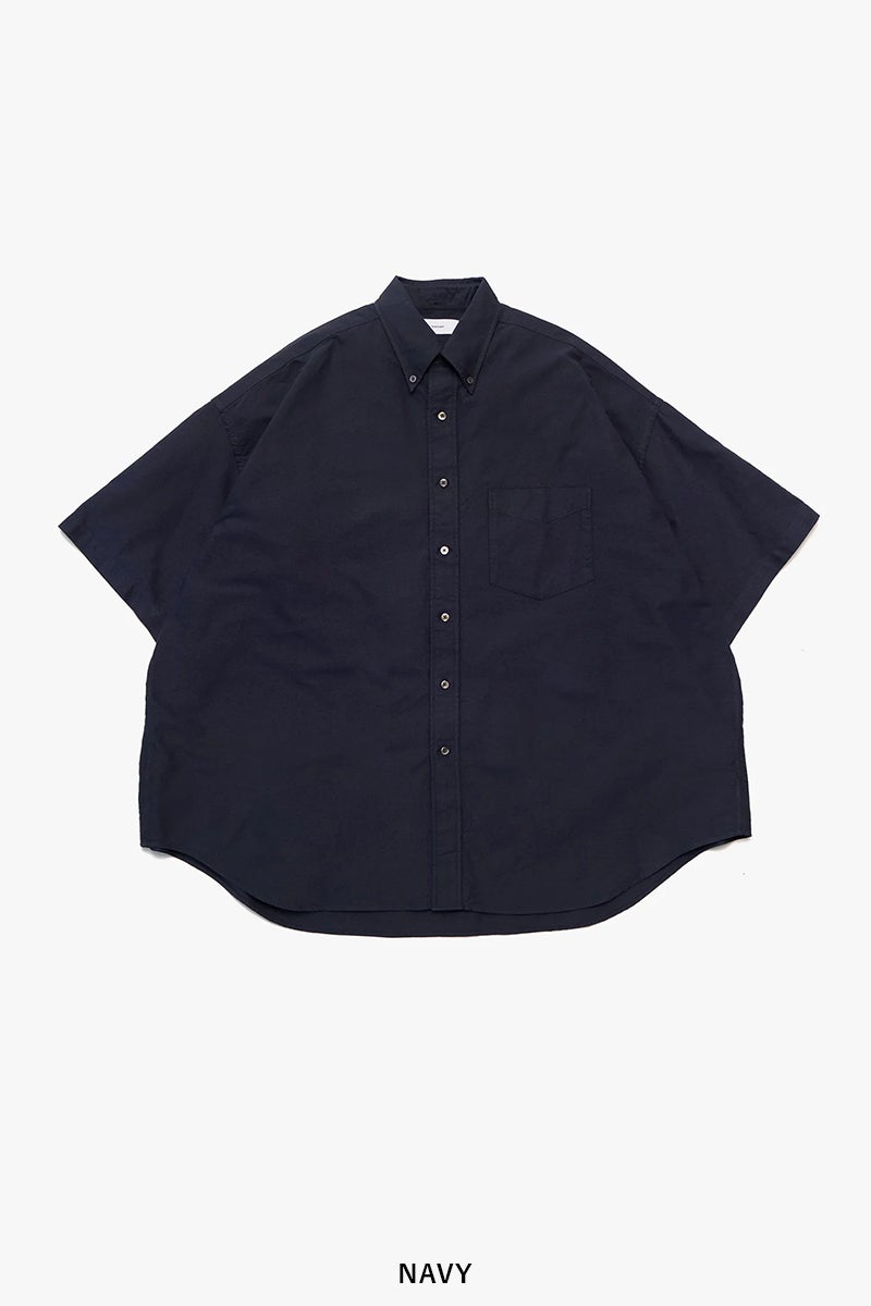 Graphpaper(グラフペーパー) Oxford S/S Oversized B.D Shirt オックスフォード半袖オーバーサイズボタンダウンシャツ GM261-50025B