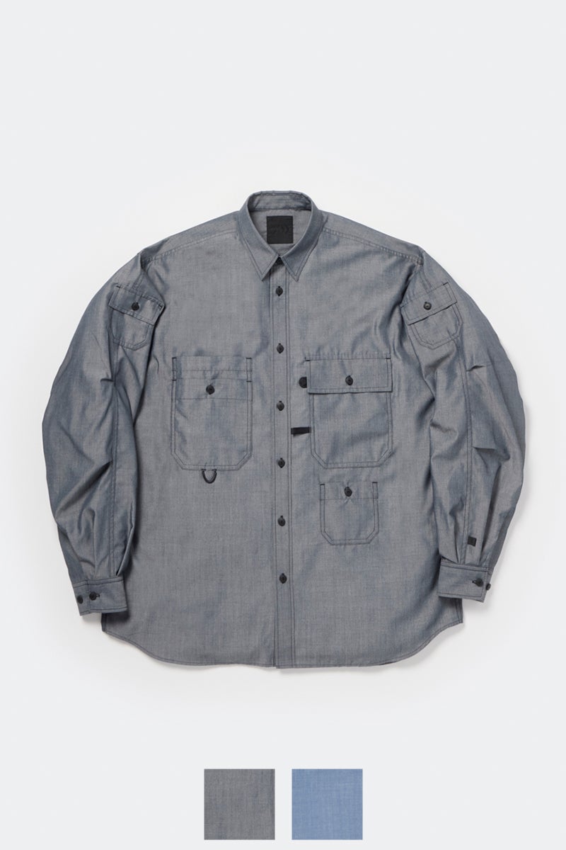 DAIWA PIER 39(ダイワピア39) TECH MULTI POCKET CHAMBRAY SHIRT L/S テックマルチポケットシャンブレーシャツ長袖 BE-84026