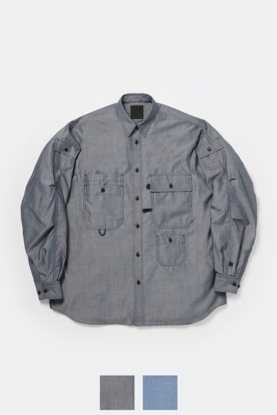 DAIWA PIER 39(ダイワピア39) TECH MULTI POCKET CHAMBRAY SHIRT L/S テックマルチポケットシャンブレーシャツ長袖 BE-84026