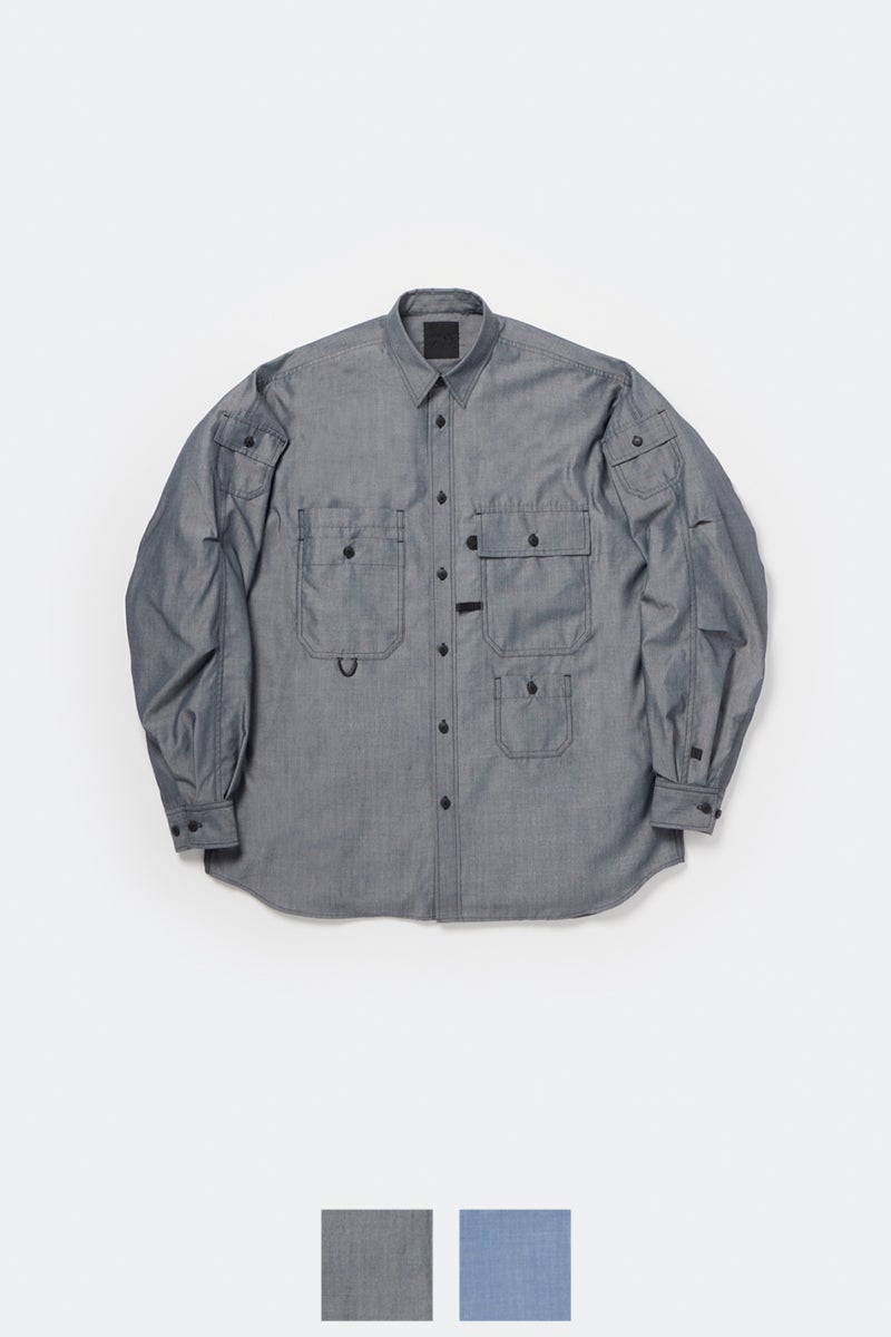 DAIWA PIER 39(ダイワピア39) TECH MULTI POCKET CHAMBRAY SHIRT L/S テックマルチポケットシャンブレーシャツ長袖 BE-84026