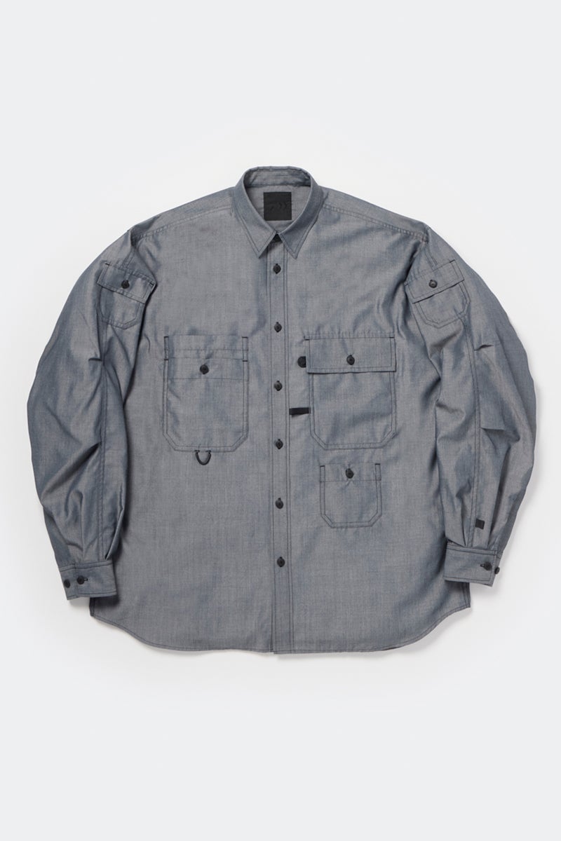 DAIWA PIER 39(ダイワピア39) TECH MULTI POCKET CHAMBRAY SHIRT L/S テックマルチポケットシャンブレーシャツ長袖 BE-84026