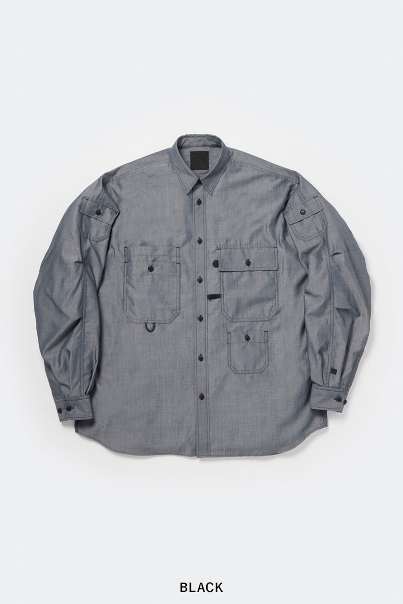 DAIWA PIER 39(ダイワピア39) TECH MULTI POCKET CHAMBRAY SHIRT L/S テックマルチポケットシャンブレーシャツ長袖 BE-84026