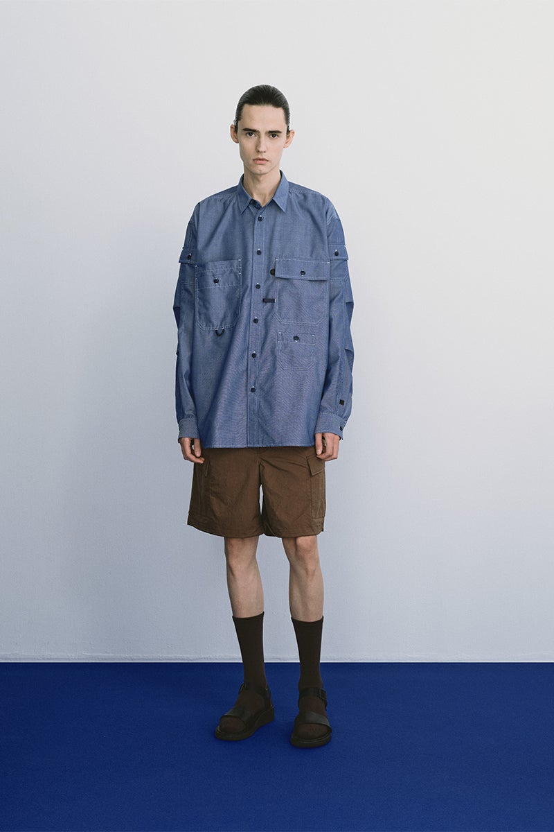 DAIWA PIER 39(ダイワピア39) TECH MULTI POCKET CHAMBRAY SHIRT L/S テックマルチポケットシャンブレーシャツ長袖 BE-84026