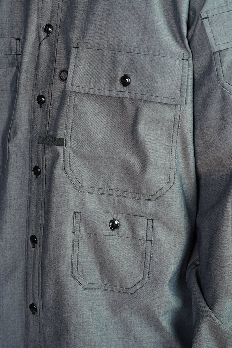 DAIWA PIER 39(ダイワピア39) TECH MULTI POCKET CHAMBRAY SHIRT L/S テックマルチポケットシャンブレーシャツ長袖 BE-84026