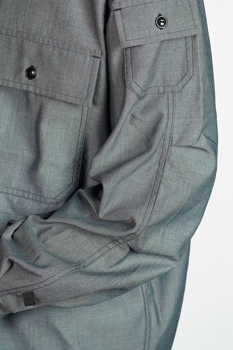 DAIWA PIER 39(ダイワピア39) TECH MULTI POCKET CHAMBRAY SHIRT L/S テックマルチポケットシャンブレーシャツ長袖 BE-84026