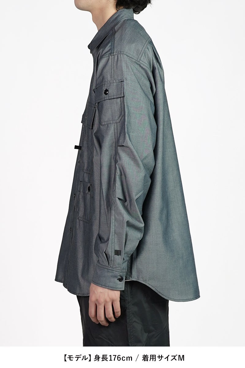 DAIWA PIER 39(ダイワピア39) TECH MULTI POCKET CHAMBRAY SHIRT L/S テックマルチポケットシャンブレーシャツ長袖 BE-84026