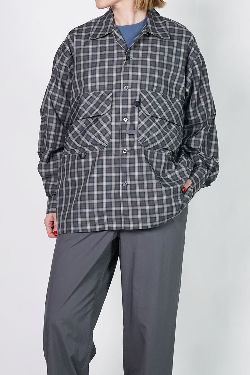 DAIWA PIER 39(ダイワピア39) W's TECH SPORTS OPEN COLLAR SHIRT LS GREN PLAID ウィメンズ テックスポーツオープンカラーシャツ長袖グレンチェック BE-82026L