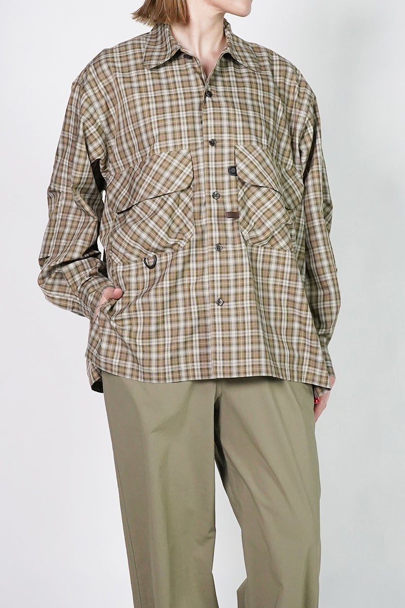 DAIWA PIER 39(ダイワピア39) W's TECH SPORTS OPEN COLLAR SHIRT LS GREN PLAID ウィメンズ テックスポーツオープンカラーシャツ長袖グレンチェック BE-82026L