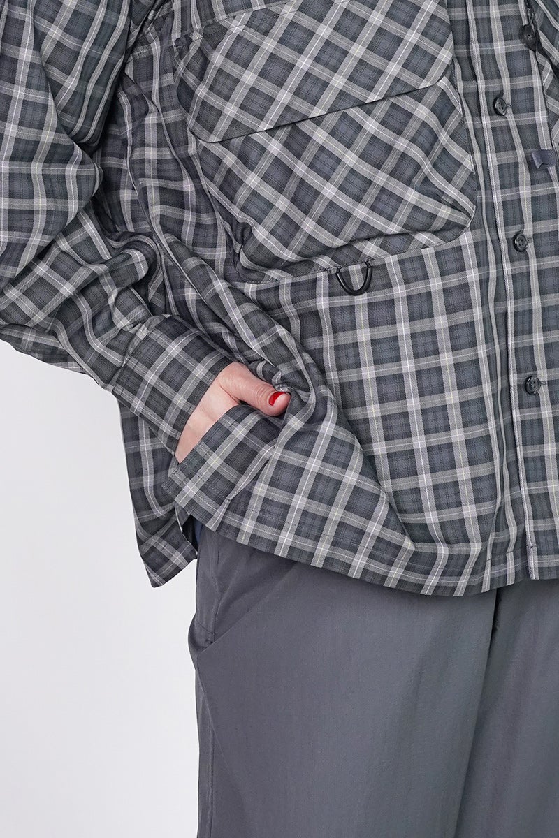 DAIWA PIER 39(ダイワピア39) W's TECH SPORTS OPEN COLLAR SHIRT LS GREN PLAID ウィメンズ テックスポーツオープンカラーシャツ長袖グレンチェック BE-82026L