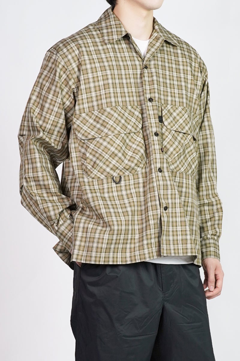 DAIWA PIER 39(ダイワピア39) TECH SPORTS OPEN COLLAR SHIRT L/S GREN PLAID テックスポーツオープンカラーシャツ長袖グレンチェック BE-82026
