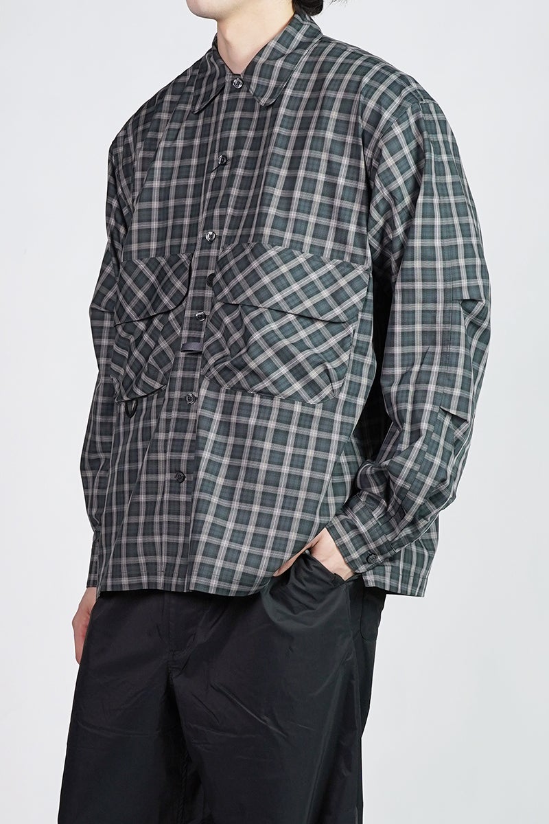 DAIWA PIER 39(ダイワピア39) TECH SPORTS OPEN COLLAR SHIRT L/S GREN PLAID テックスポーツオープンカラーシャツ長袖グレンチェック BE-82026