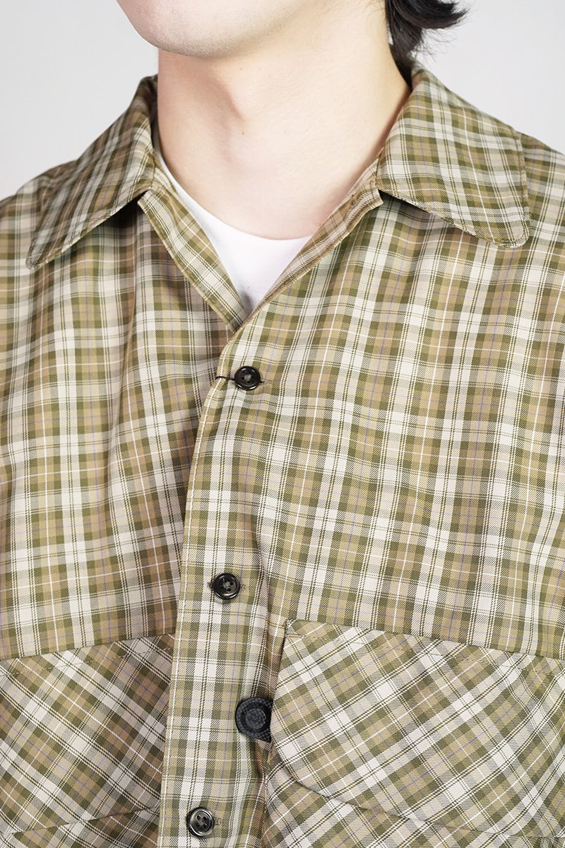 DAIWA PIER 39(ダイワピア39) TECH SPORTS OPEN COLLAR SHIRT L/S GREN PLAID テックスポーツオープンカラーシャツ長袖グレンチェック BE-82026