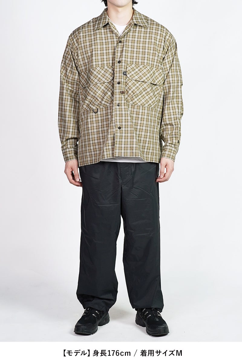 DAIWA PIER 39(ダイワピア39) TECH SPORTS OPEN COLLAR SHIRT L/S GREN PLAID テックスポーツオープンカラーシャツ長袖グレンチェック BE-82026