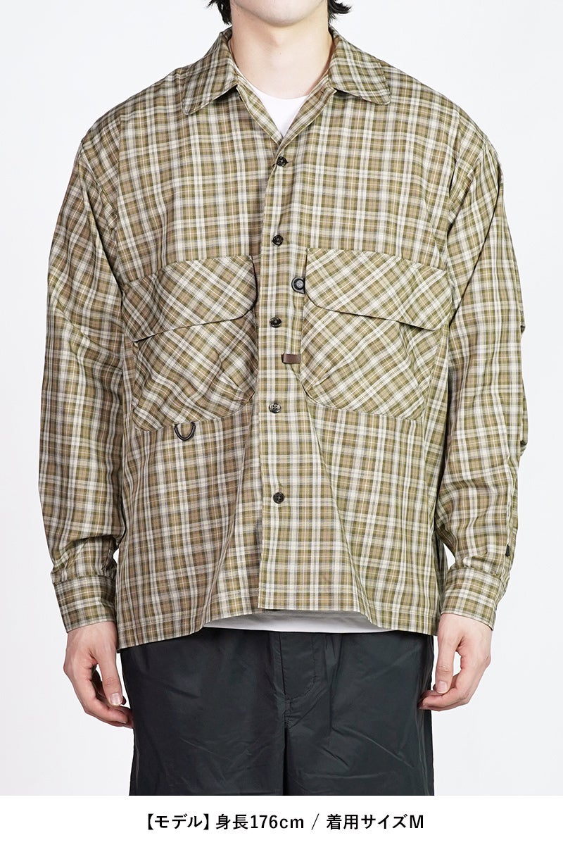 DAIWA PIER 39(ダイワピア39) TECH SPORTS OPEN COLLAR SHIRT L/S GREN PLAID テックスポーツオープンカラーシャツ長袖グレンチェック BE-82026
