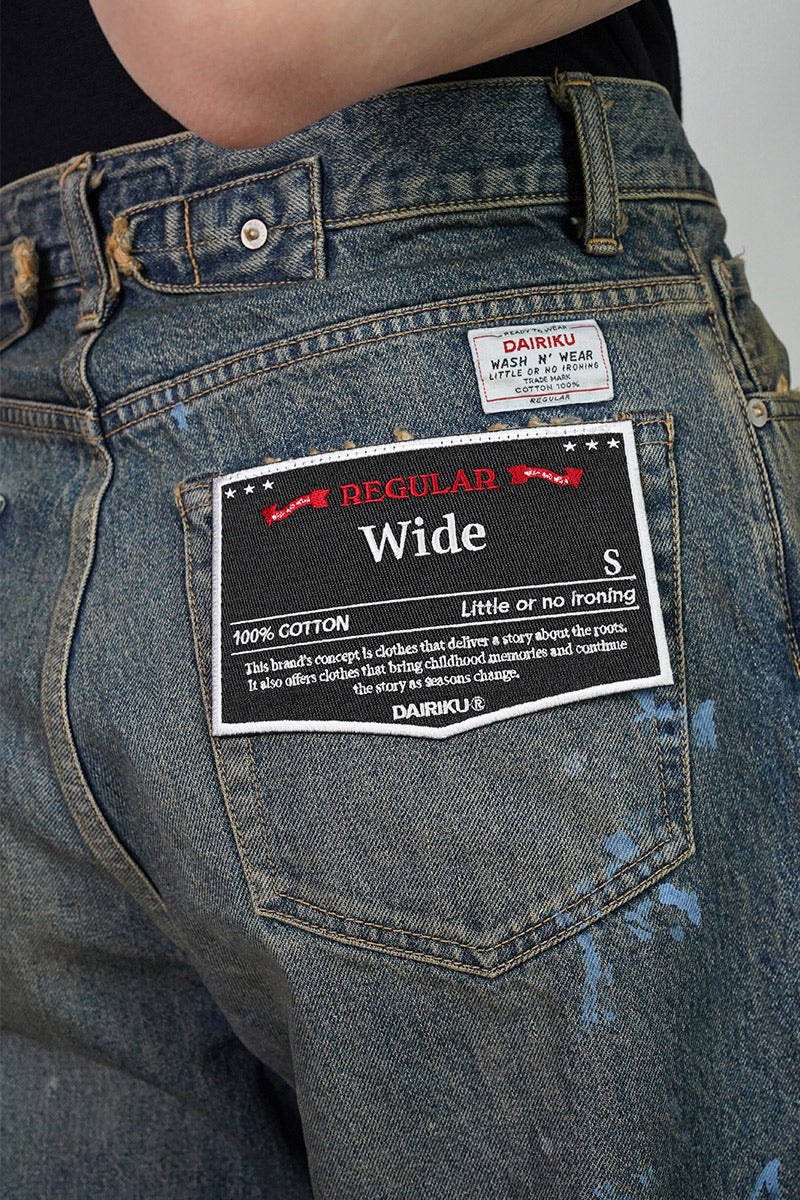 DAIRIKU(ダイリク) "Paint" Wide Denim Pants ペイント ワイドデニムパンツ 26SS D8