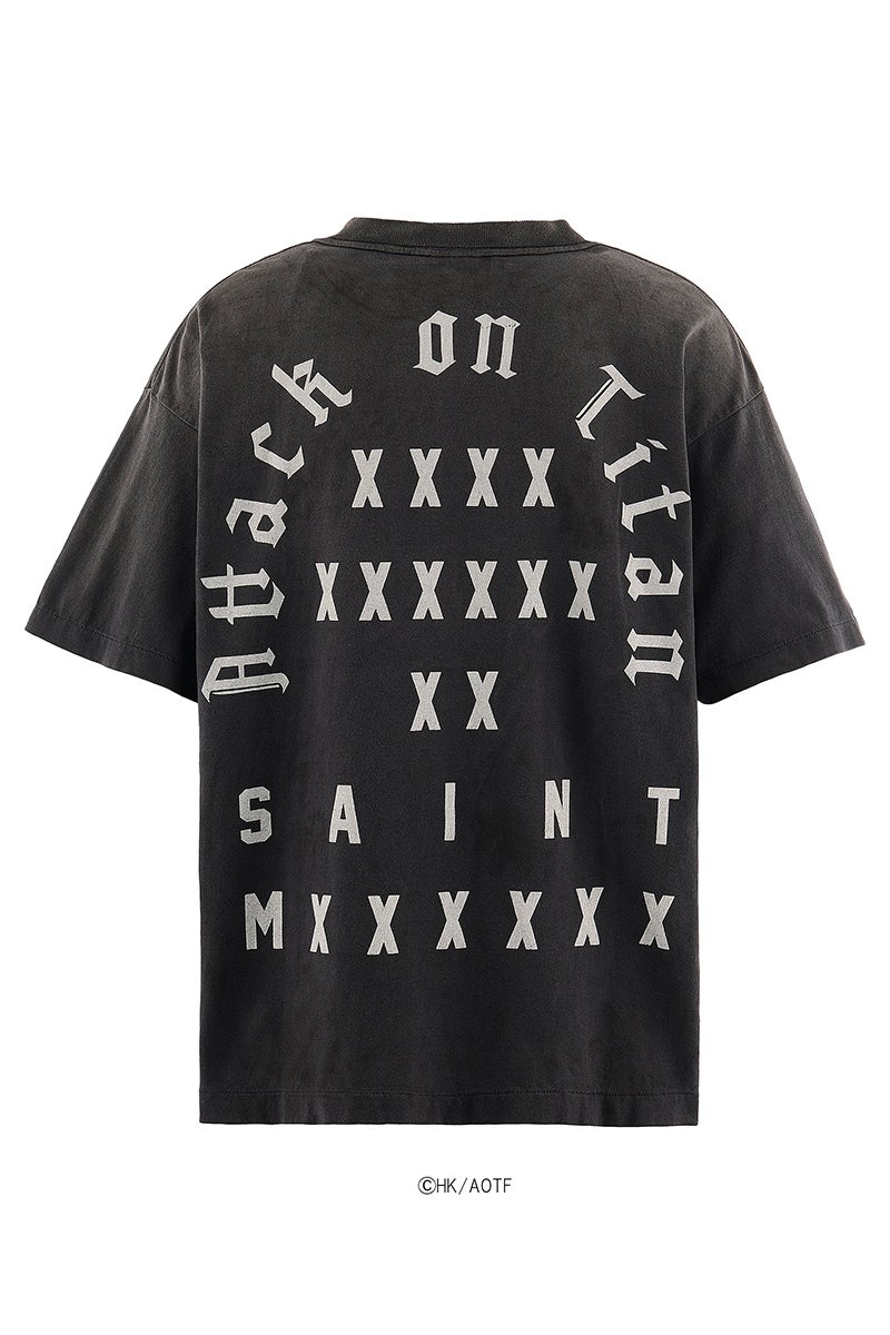 SAINT Mxxxxxx(セントマイケル) SM-MK8-0000-C77 / AOT_SS TEE / ATTACK ON TITAN / BLK 進撃の巨人半袖Tシャツ