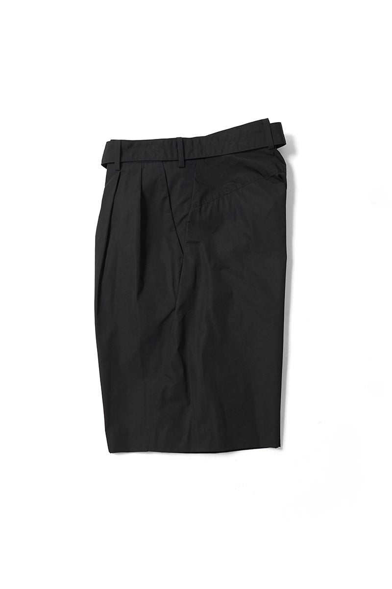 notdyed 2タックチノショーツ 黒 NTN(エヌティーエヌ) | NTN(エヌティーエヌ) 3D 2-TUCK BELTED SHORTS