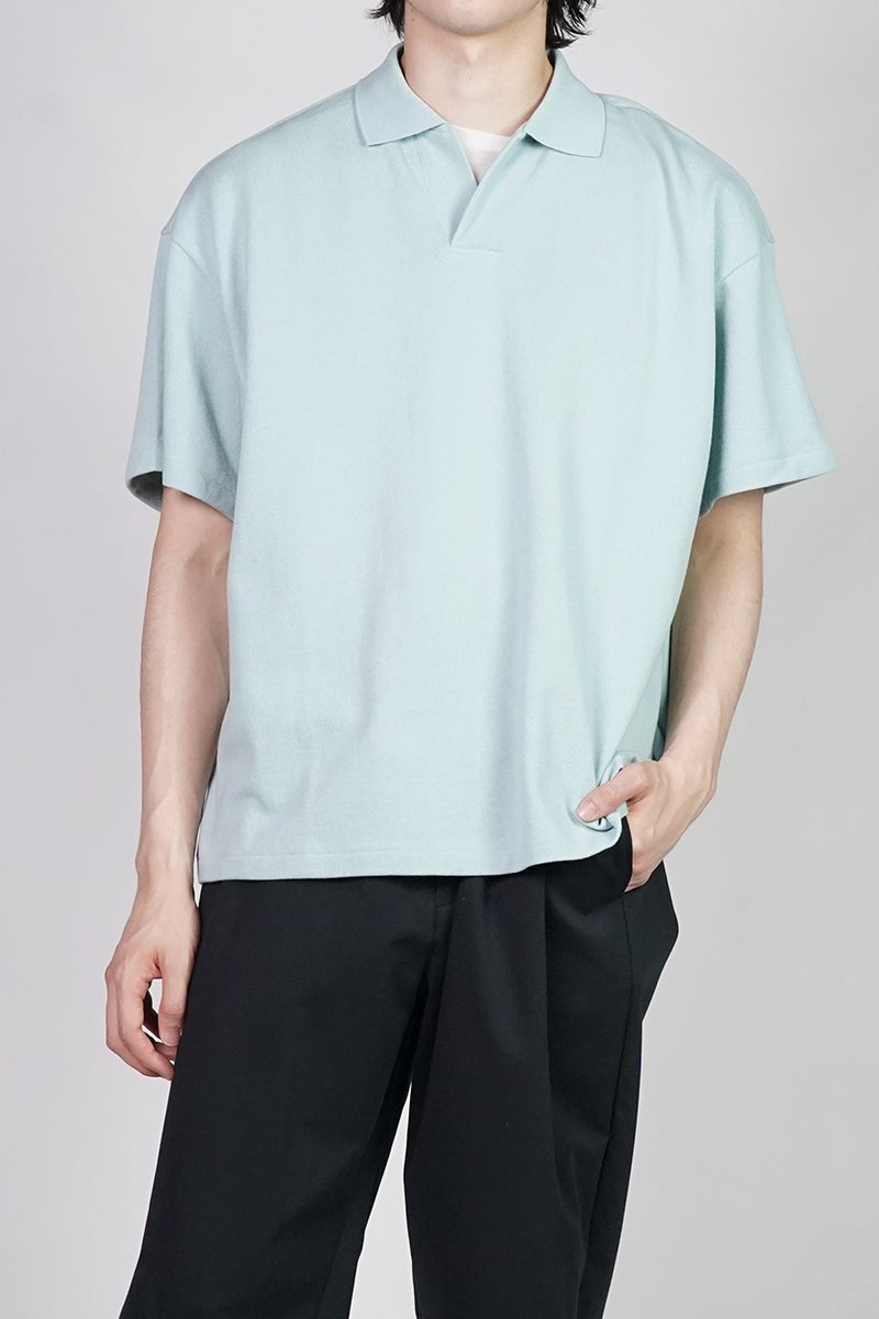 Graphpaper(グラフペーパー) Cotton Pique Jersey S/S Skipper Polo コットンピケジャージー半袖スキッパーポロシャツ GU261-70416